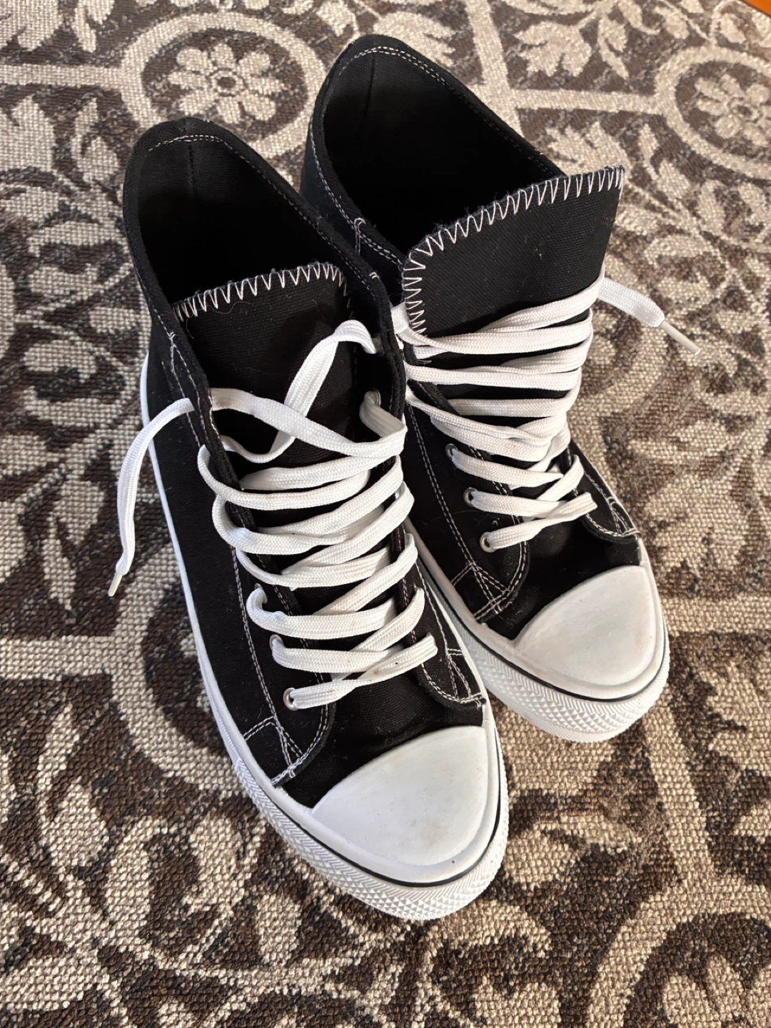 Black High-Top Sneakers Size 10