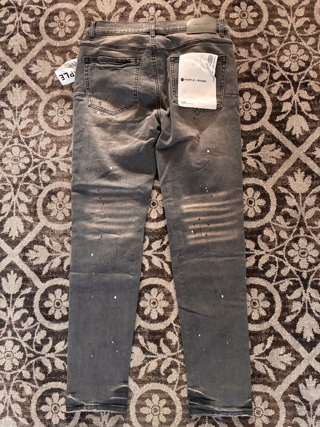 Purple Brand Jeans Grey Distressed Paint Splatter Size 32 - photo 3