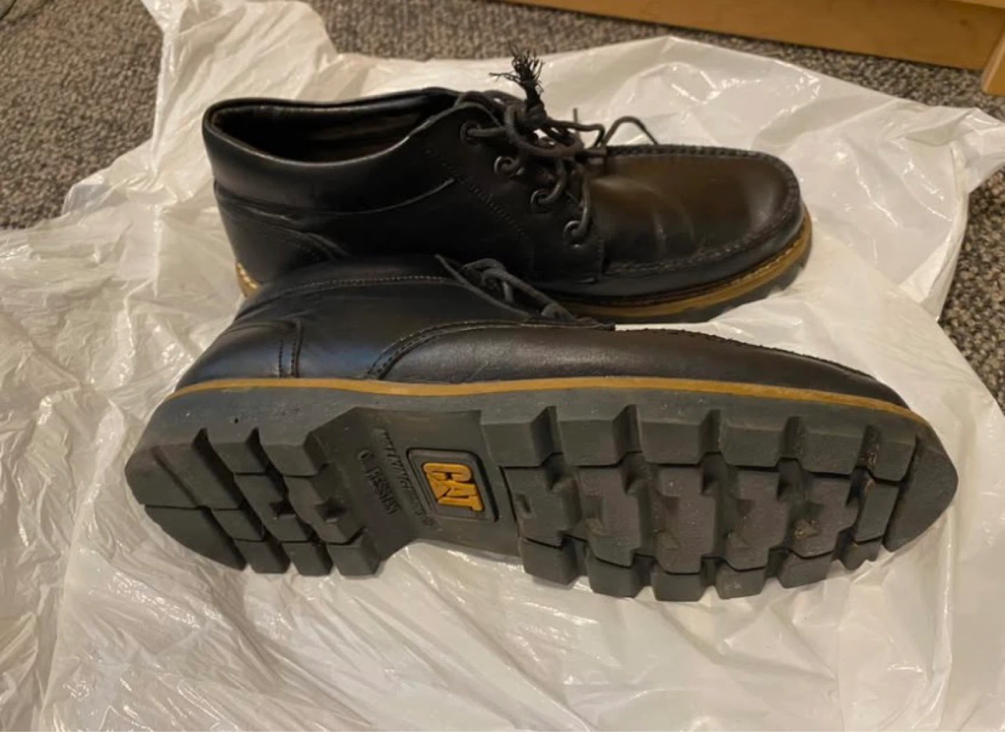 CAT Men's Black Leather Boots Size EU 41 (CAN 8)