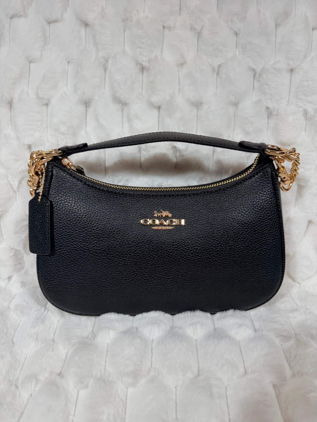 🖤Coach Teri Shoulder Bag Black Pebbled Leather ✨