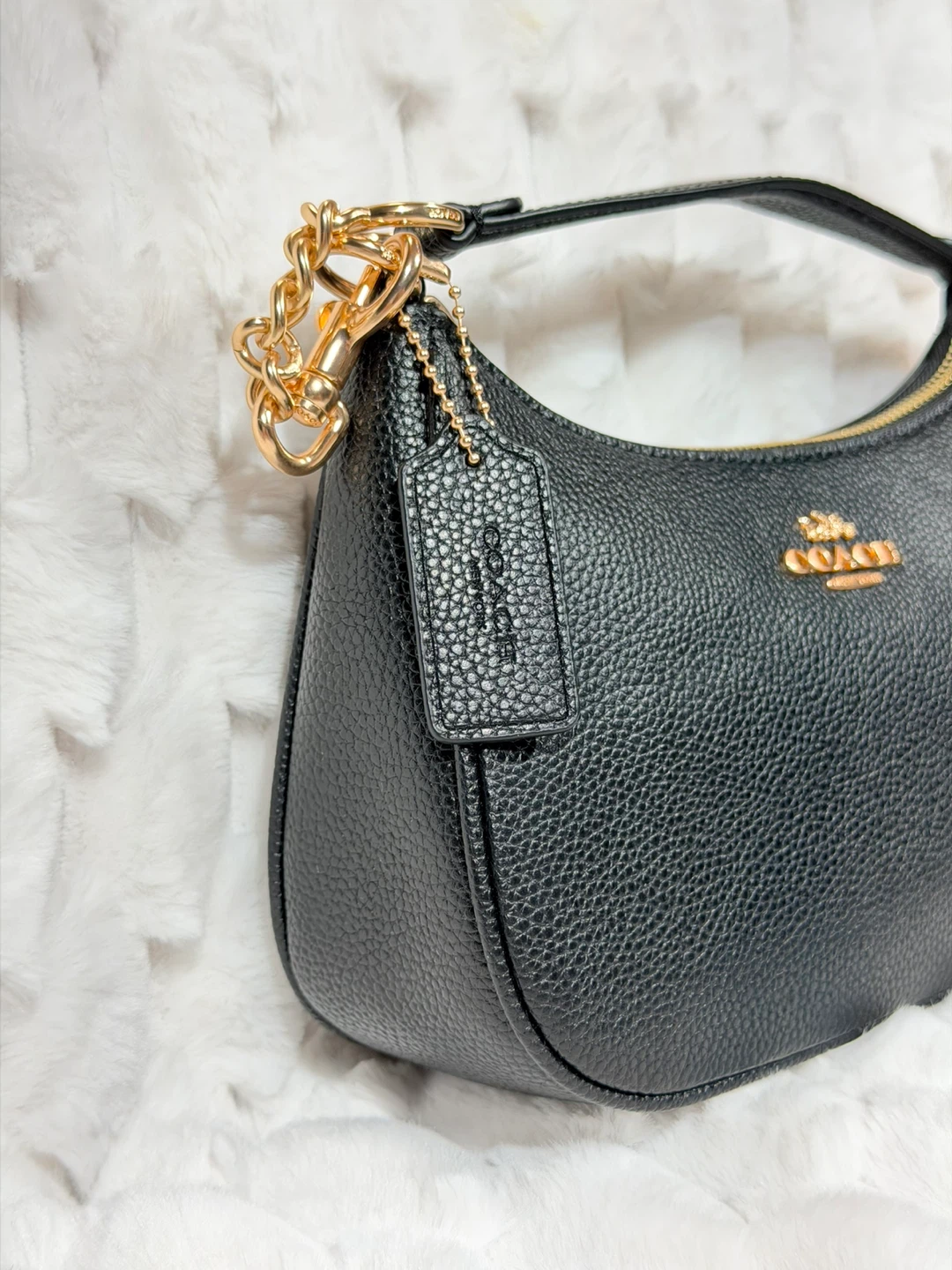 🖤Coach Teri Shoulder Bag Black Pebbled Leather ✨ - photo 3