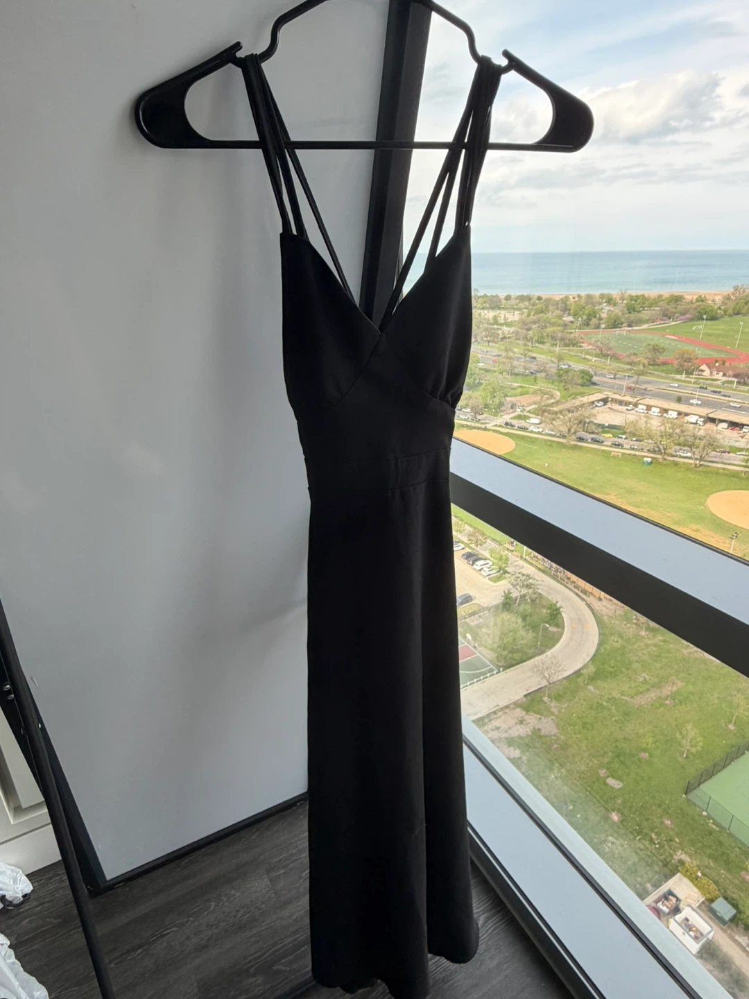 Elegant Black Spaghetti Strap Dress
