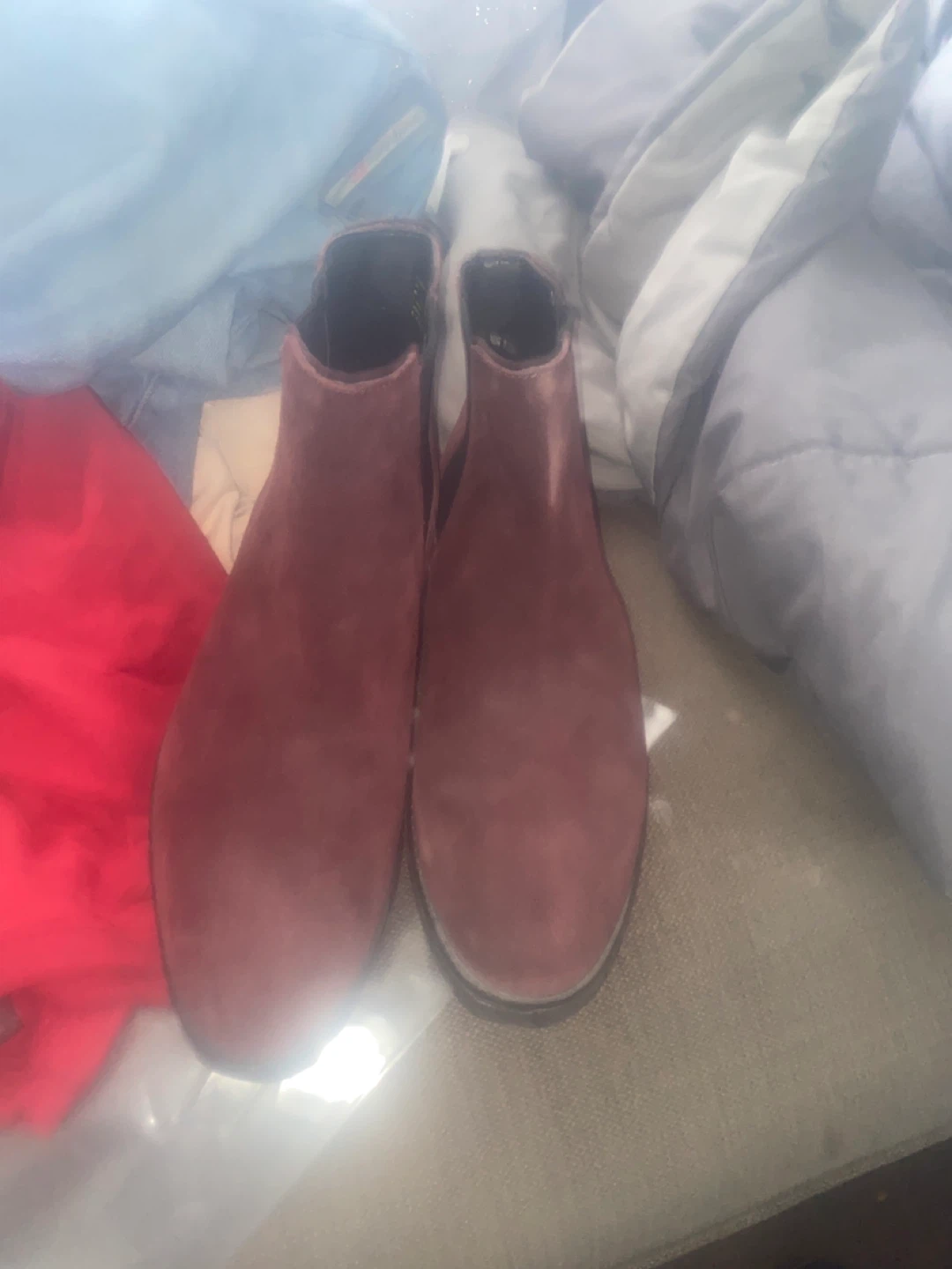 Burgundy Suede Chelsea Boots (COACH)