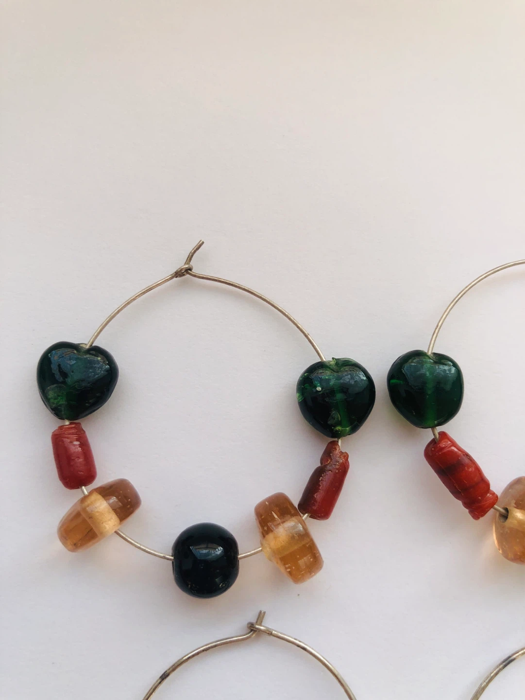 Handmade Hoop Earrings with Beads - photo 2