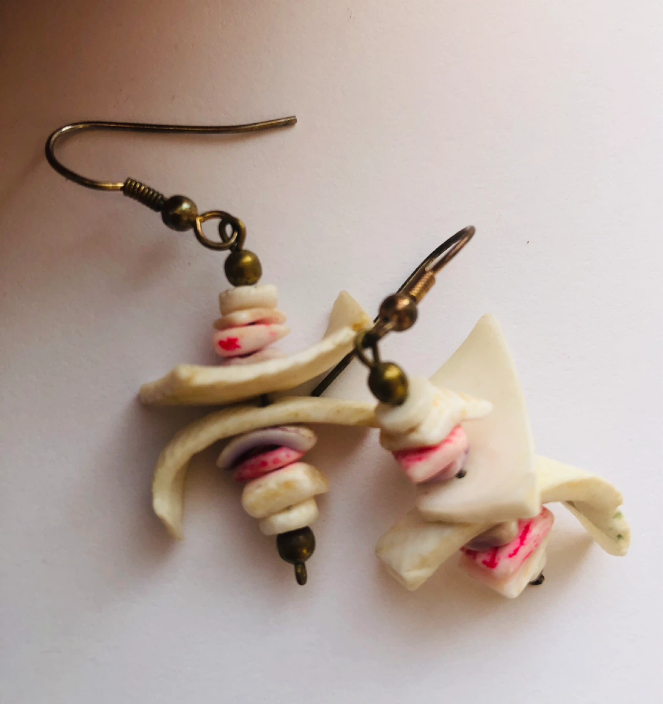 Shell and Seed Bead Dangle Earrings - photo 2