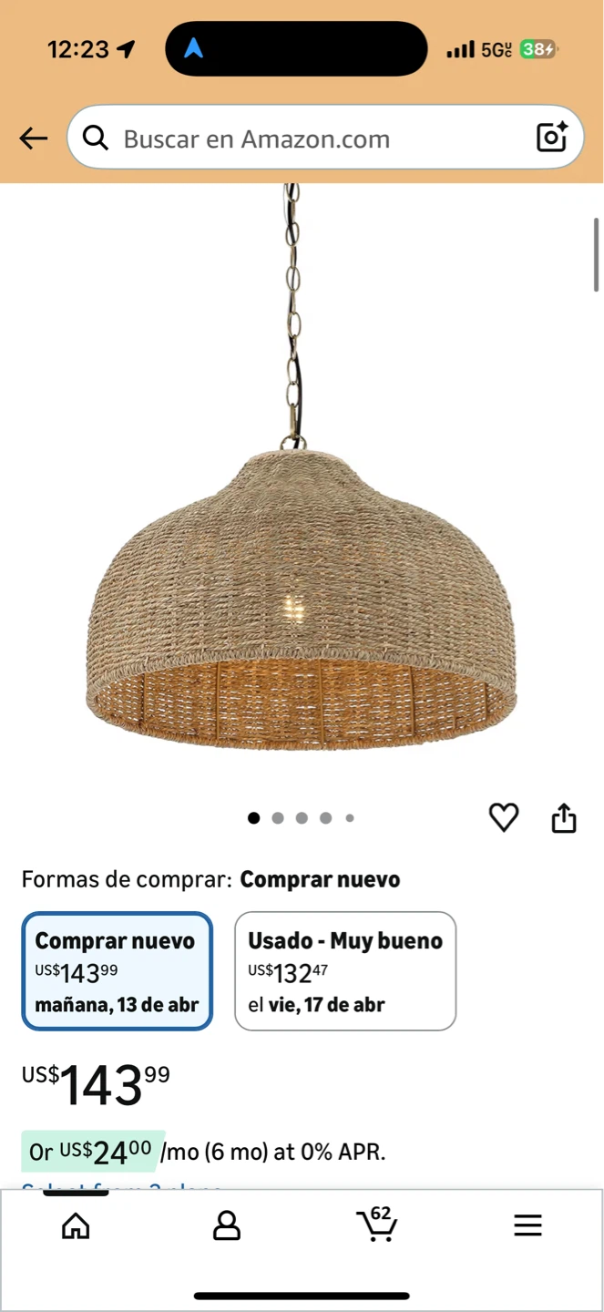 Woven Pendant Light Fixture