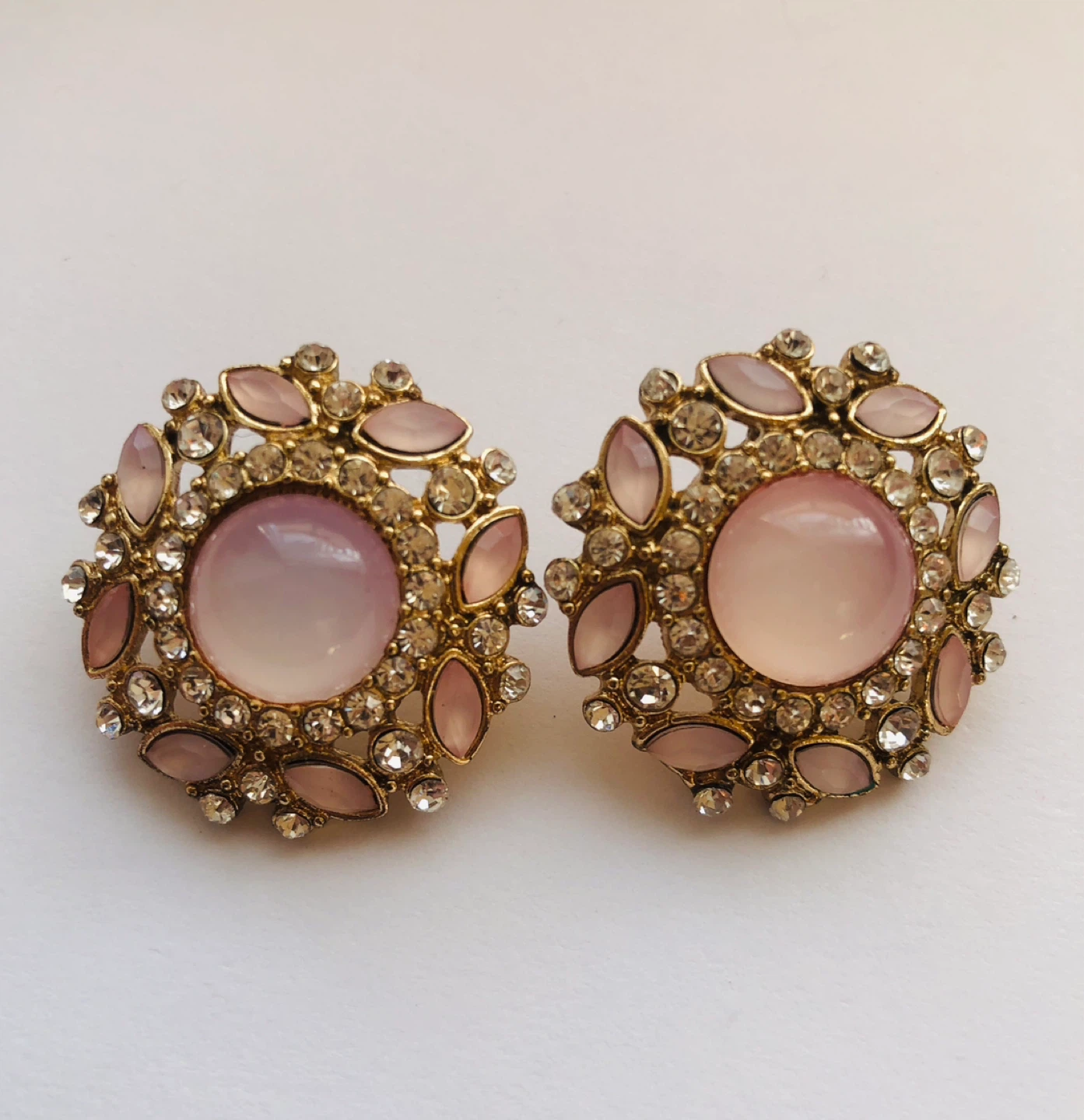 Gold Tone Round Stud Earrings