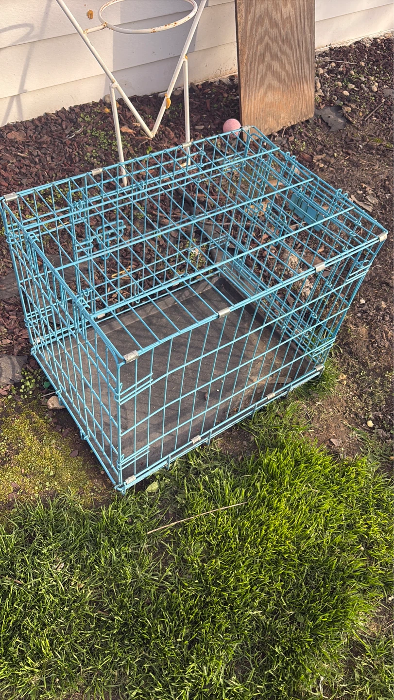 Light Blue Wire Pet Carrier/Crate - photo 2