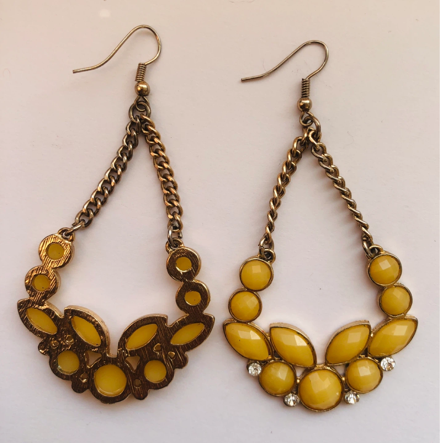 Yellow Beaded Dangle Earrings - photo 2