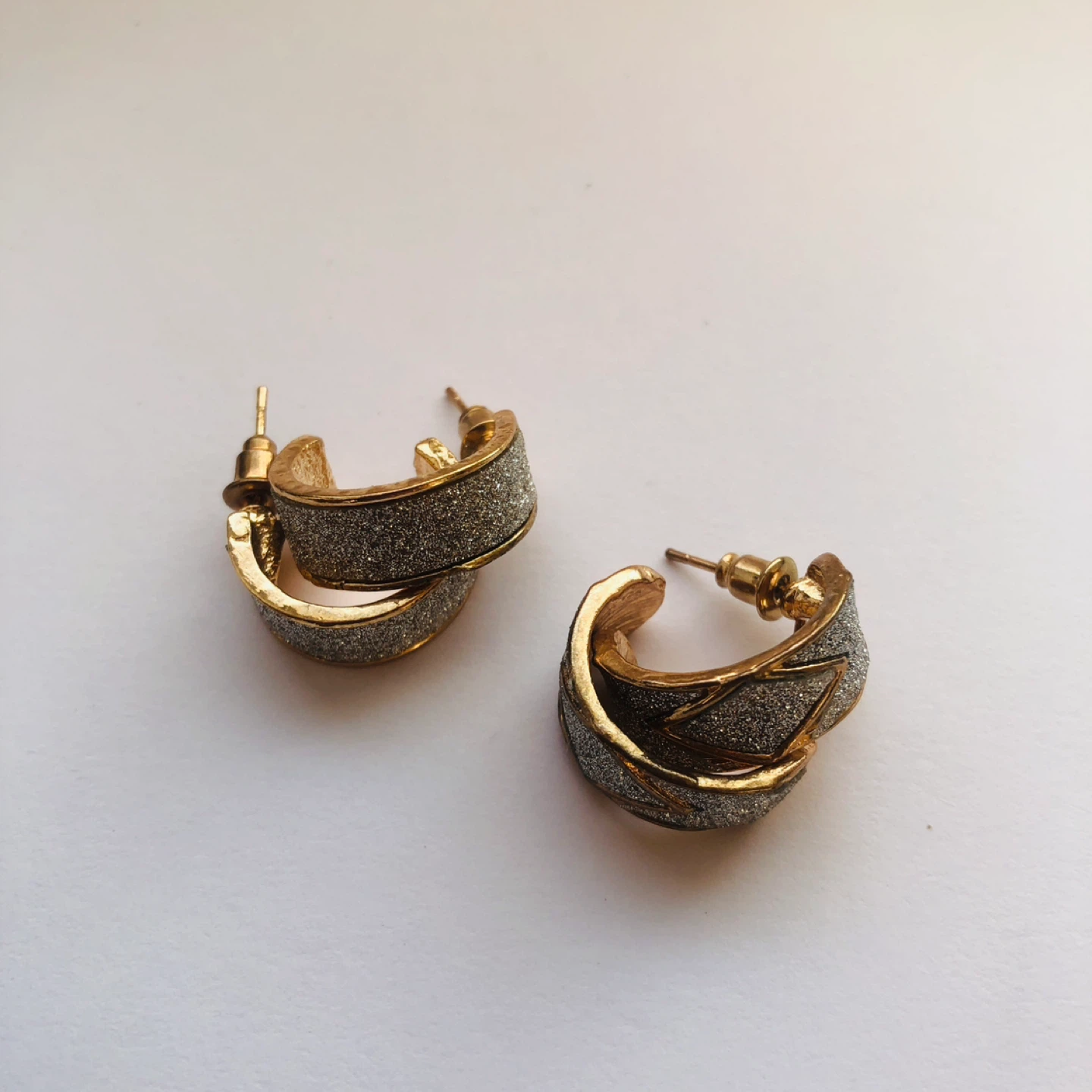 Sparkly Gold Hoop Earrings - photo 2