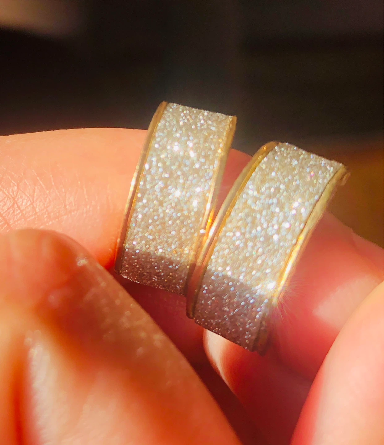 Sparkly Gold Hoop Earrings - photo 3