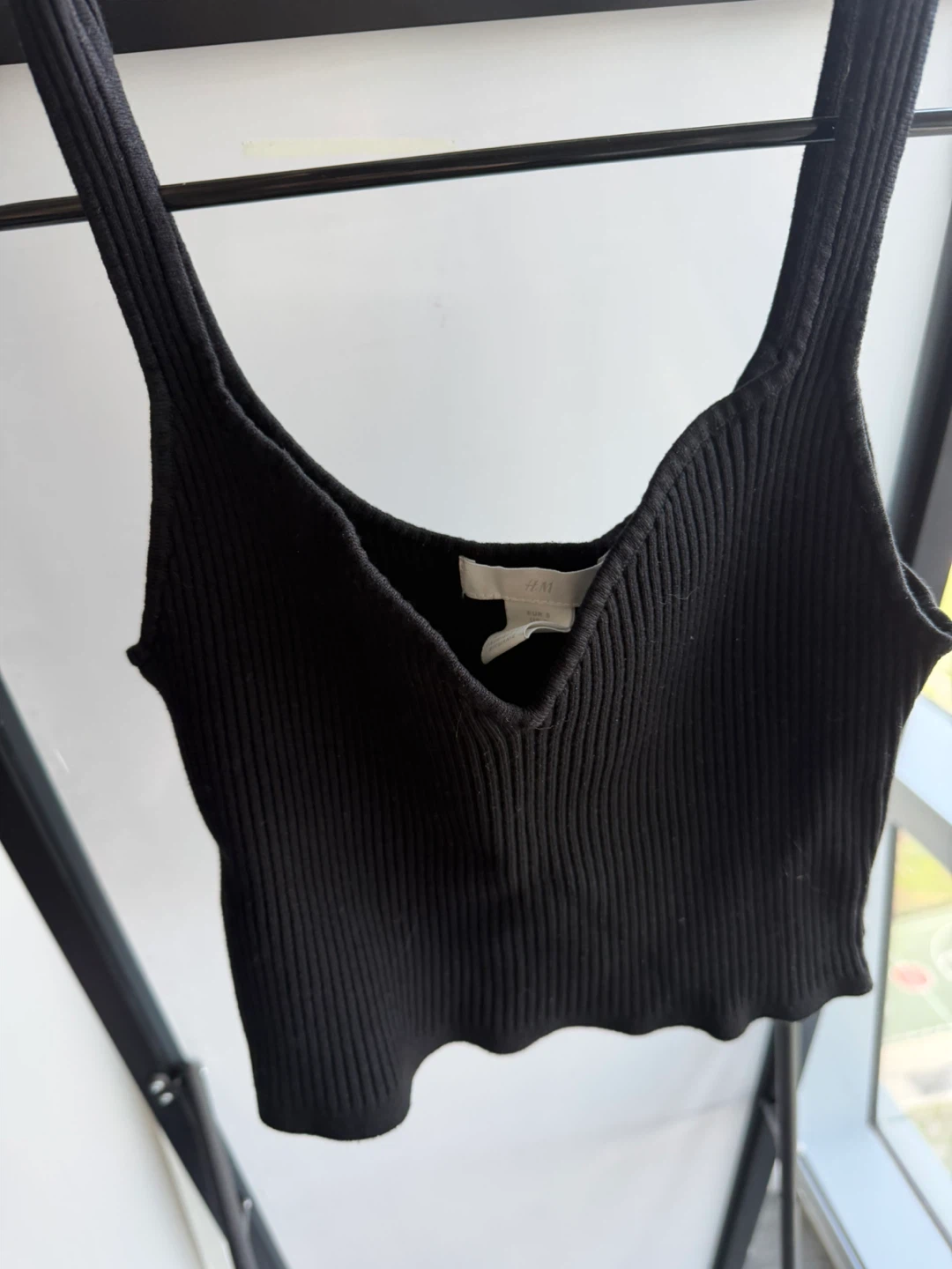 Mixed Black Ribbed Crop Tops - Size S - photo 4