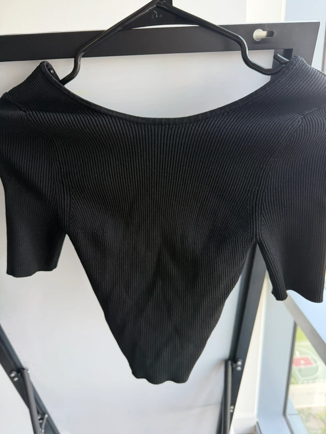 Mixed Black Ribbed Crop Tops - Size S - photo 2