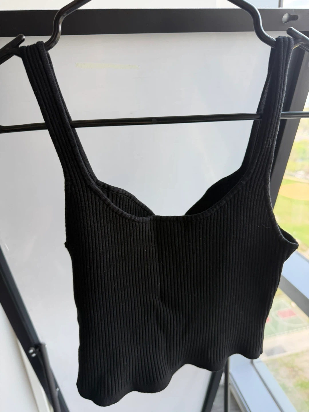 Mixed Black Ribbed Crop Tops - Size S - photo 5