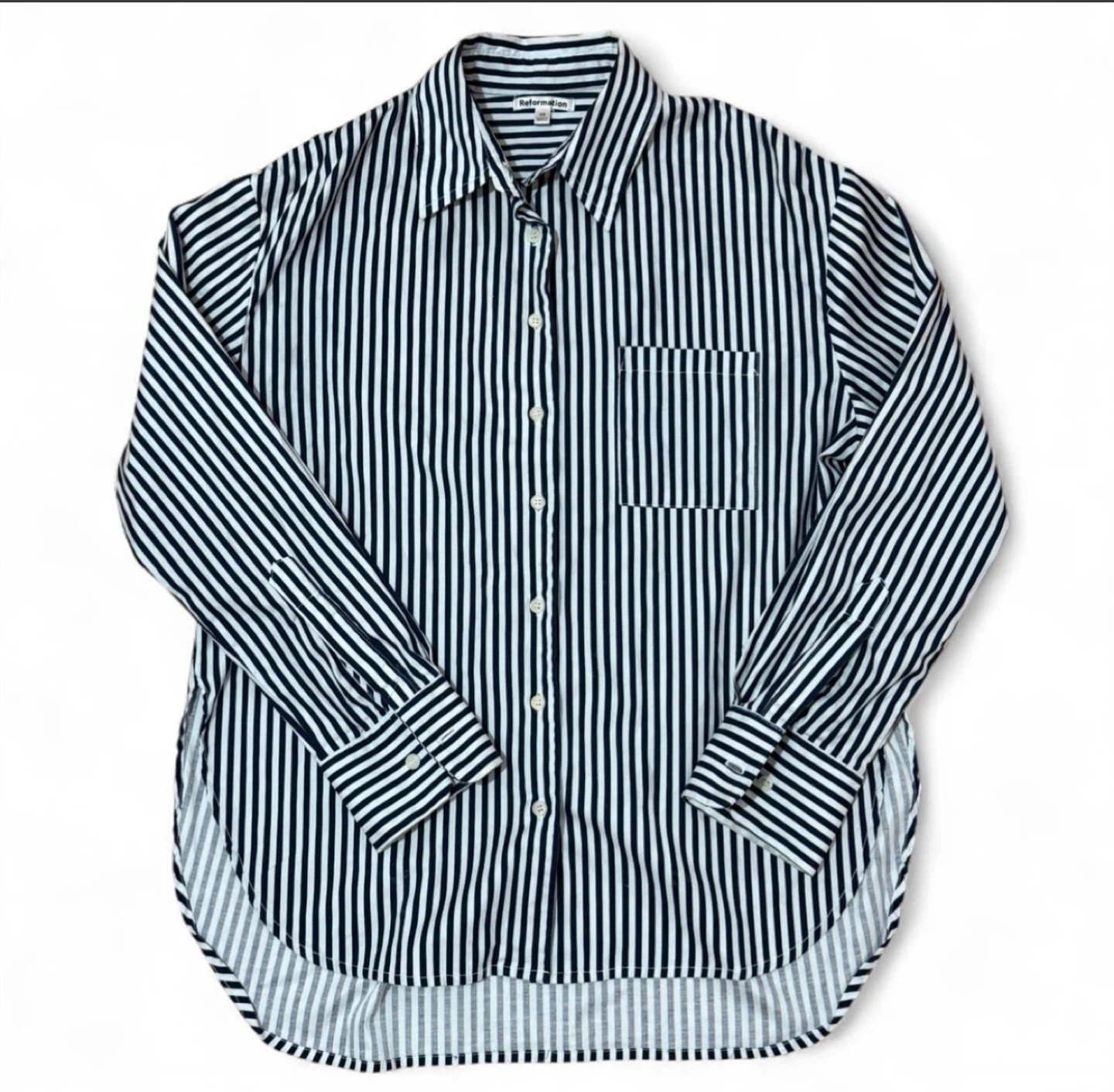 Reformation Striped Button-Up Shirt