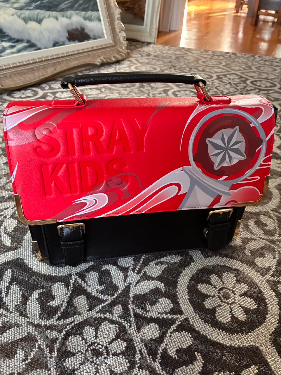 Stray Kids Black and Red Crossbody Bag