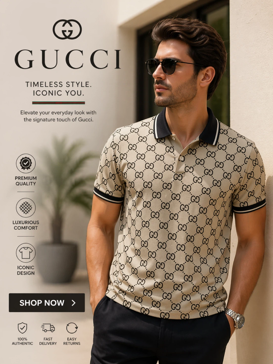 Gucci Monogram Polo Shirt