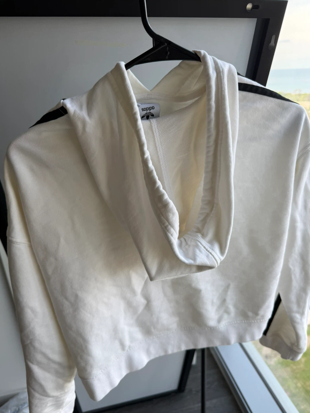 White Adidas Cropped Hoodie - photo 2