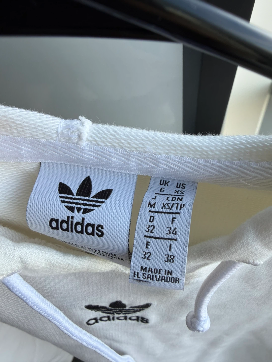 White Adidas Cropped Hoodie - photo 3