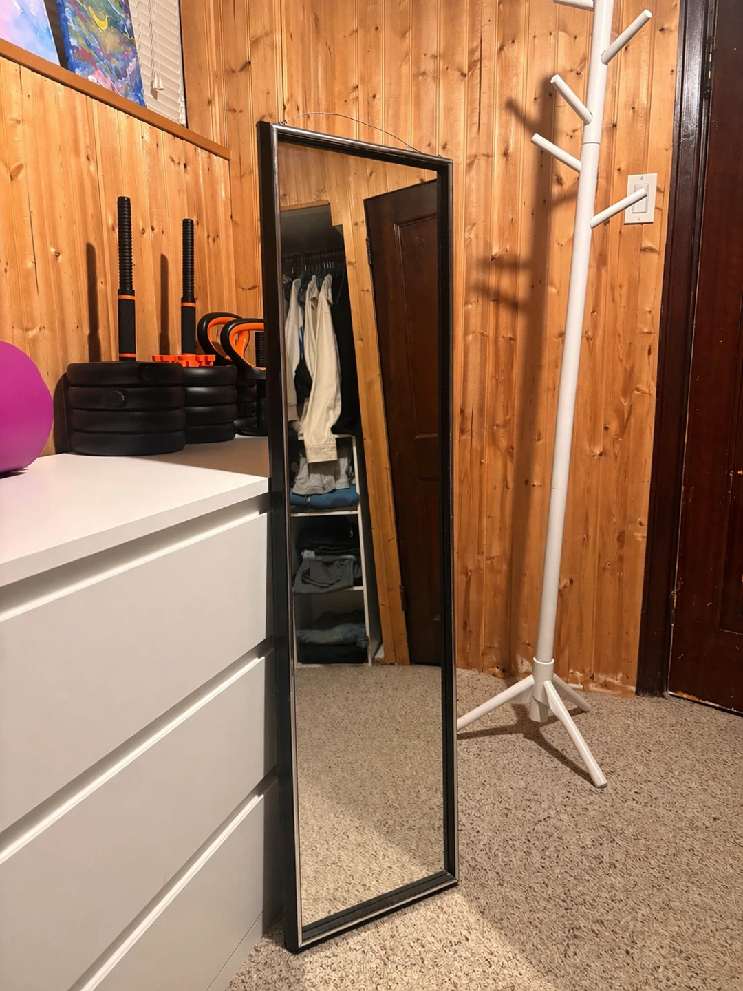 Full Length Mirror with Black Frame 🌱