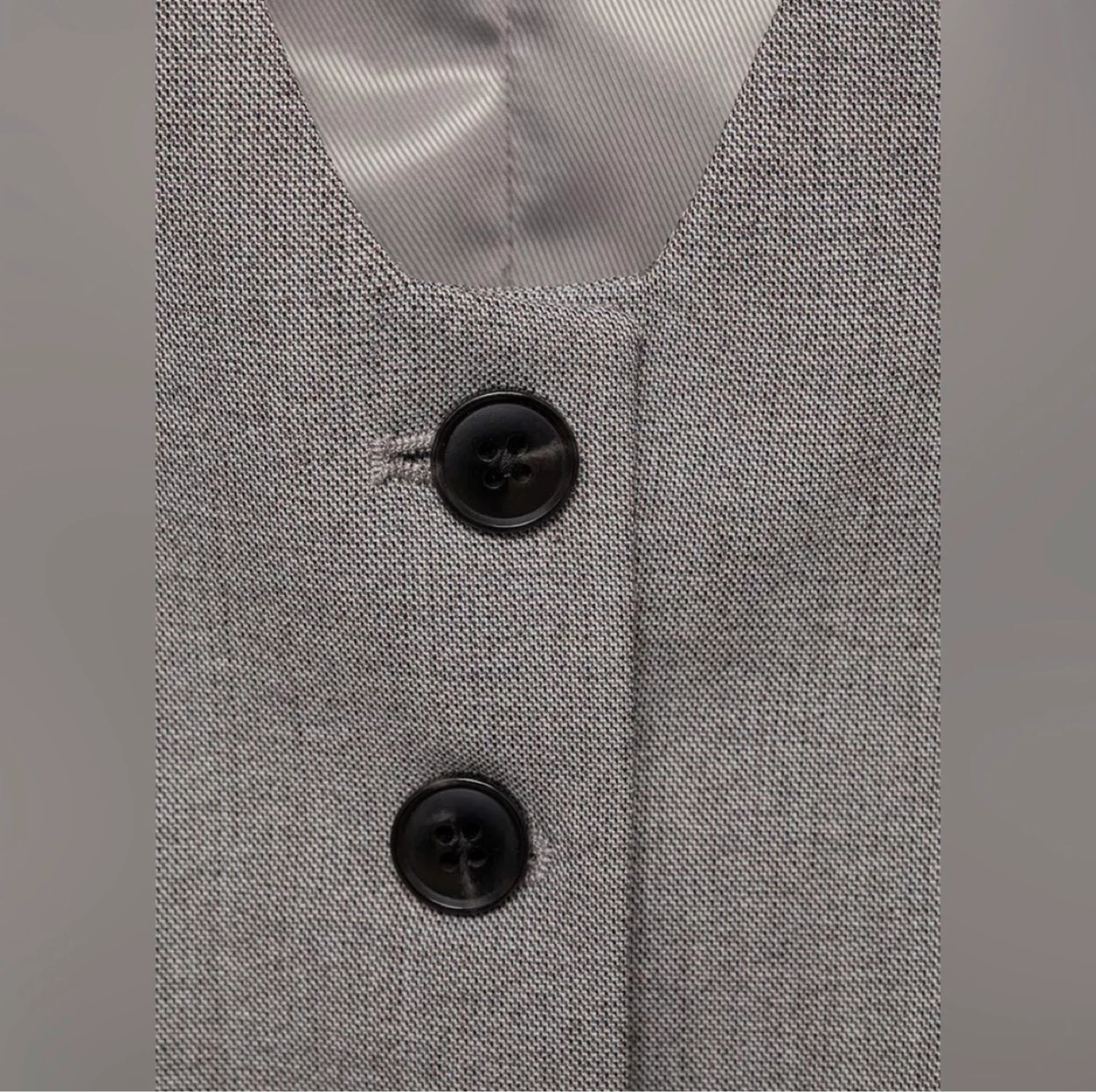 Mango MNG Grey Suit Button-Up Sleeveless Vest size M/L - photo 2