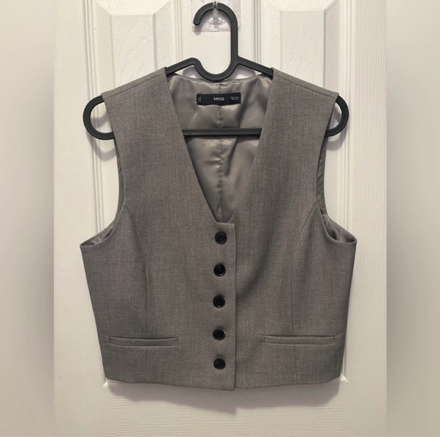 Mango MNG Grey Suit Button-Up Sleeveless Vest size M/L - photo 4
