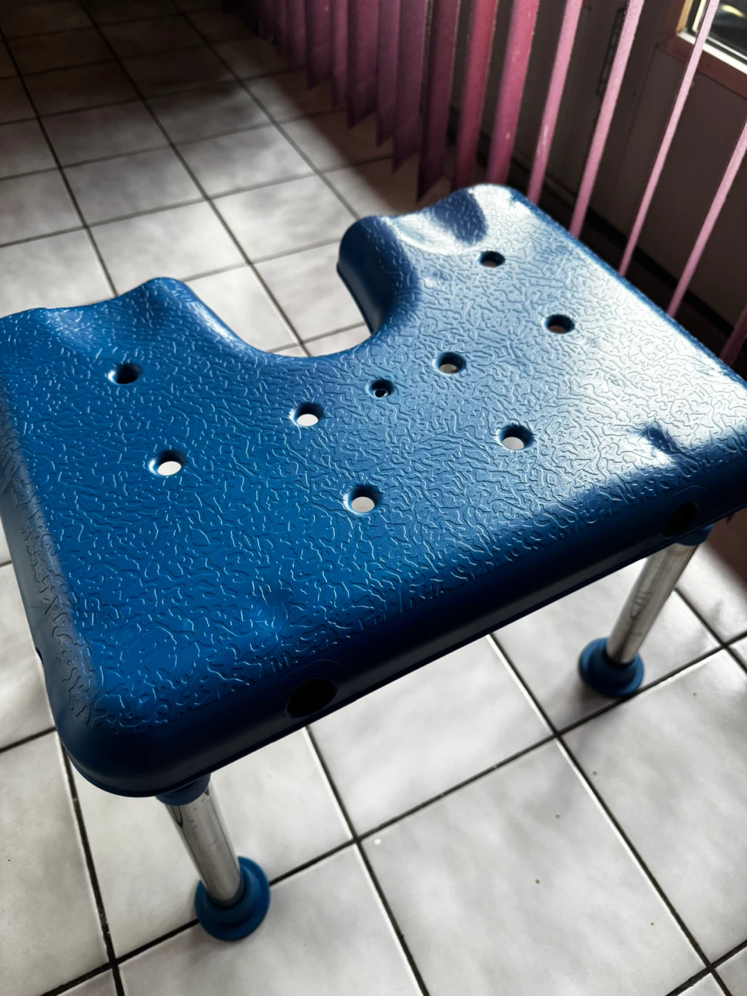 Blue Shower Stool