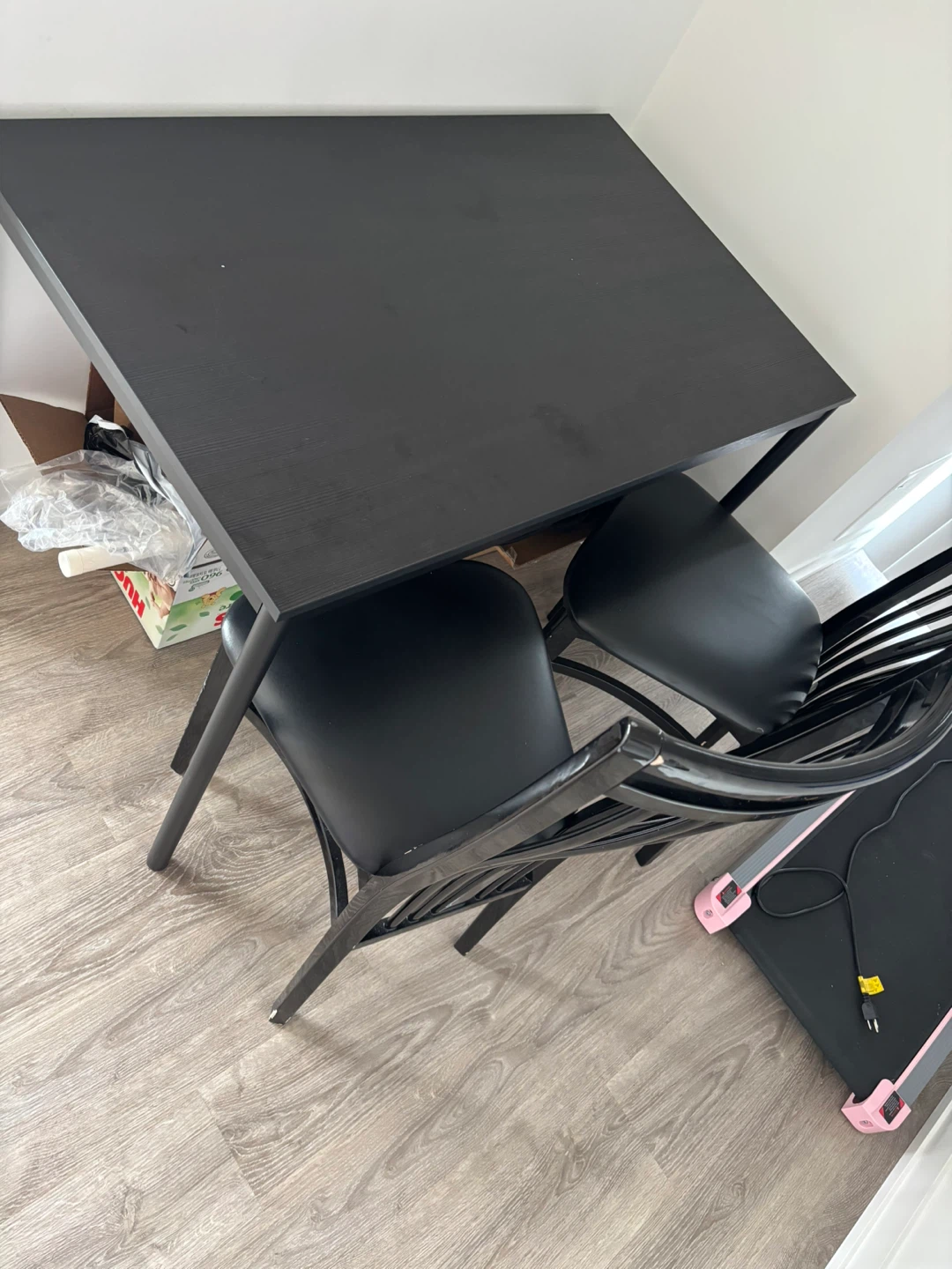 IKEA Black Dining Table and Chairs Set - photo 2