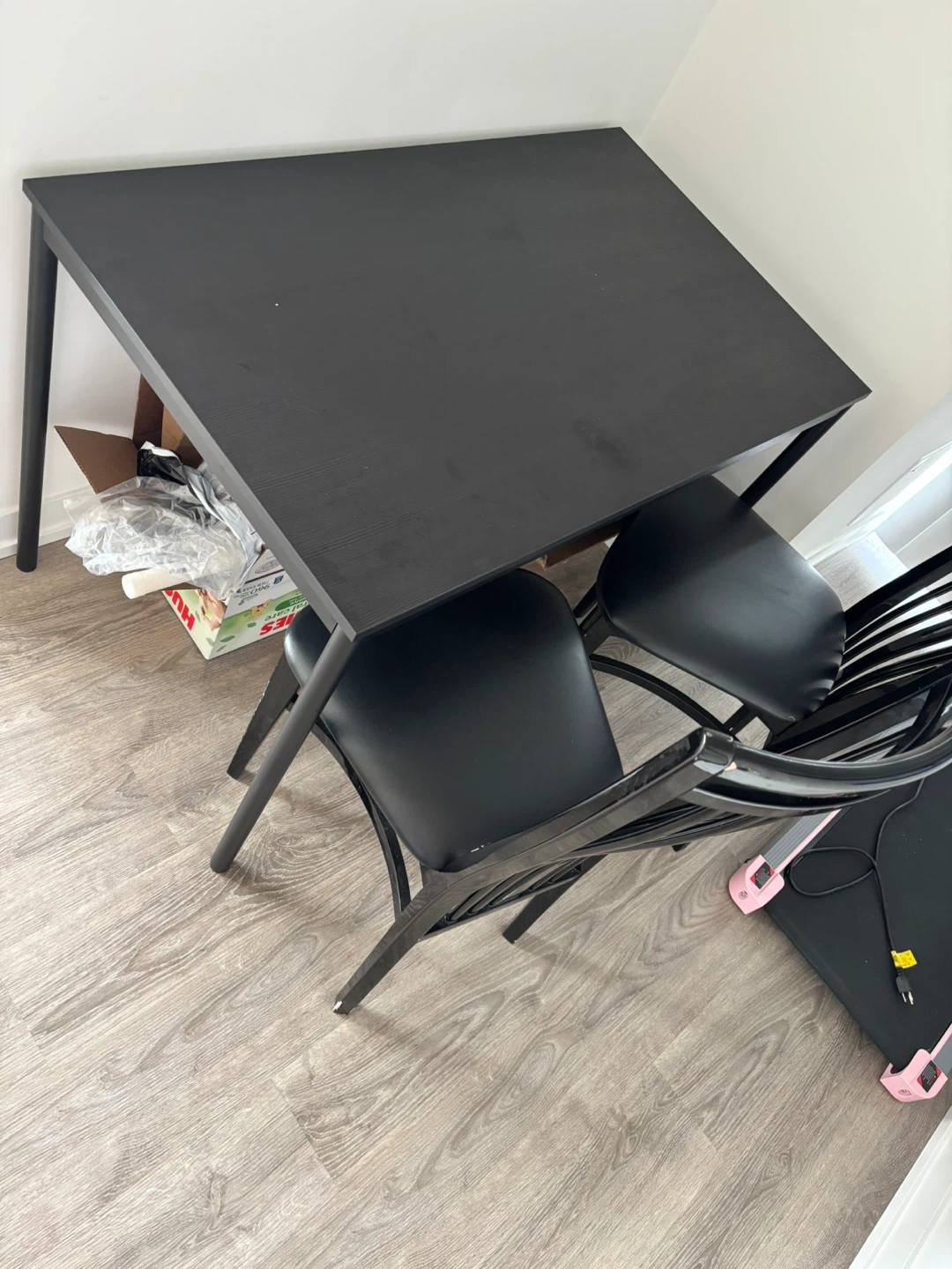 IKEA Black Dining Table and Chairs Set