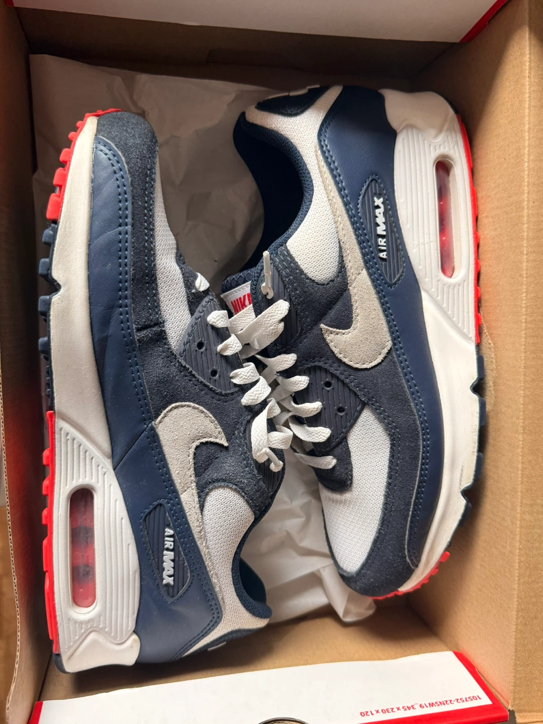 Nike Air Max 90s Navy Crimson