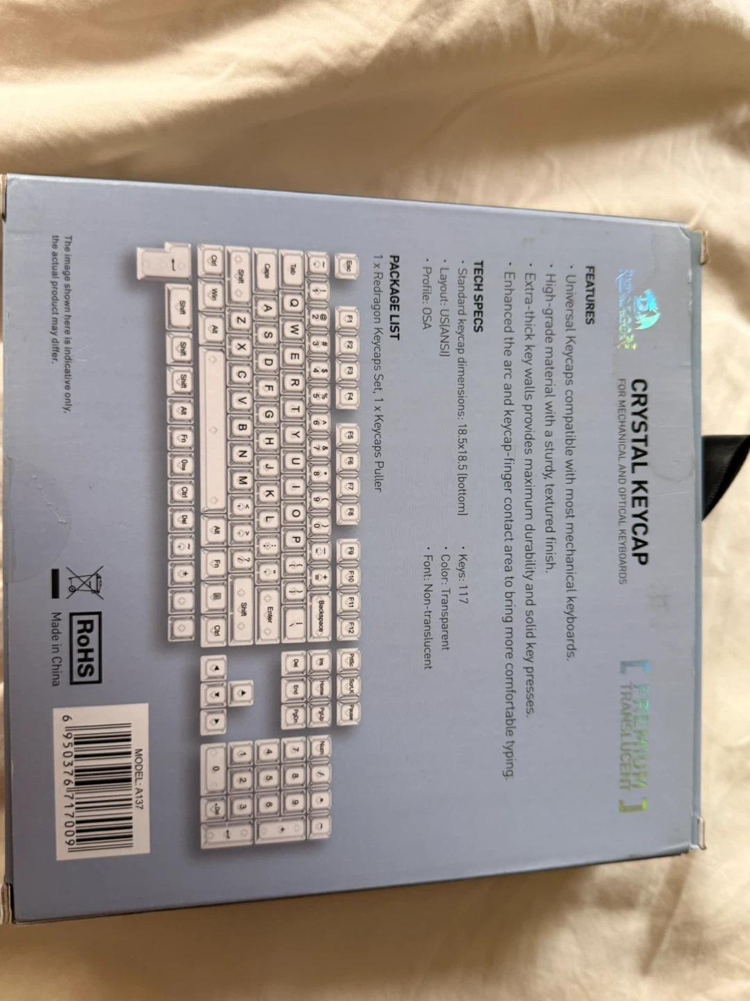 REDRAGON Crystal Keycap Set for Mechanical Keyboards - photo 2