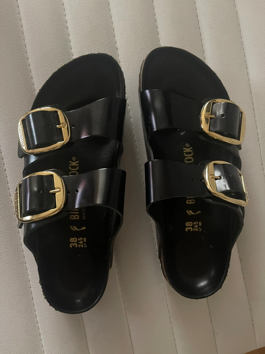 Birkenstock Black Patent Leather Arizona Sandals - Size 38 - photo 2