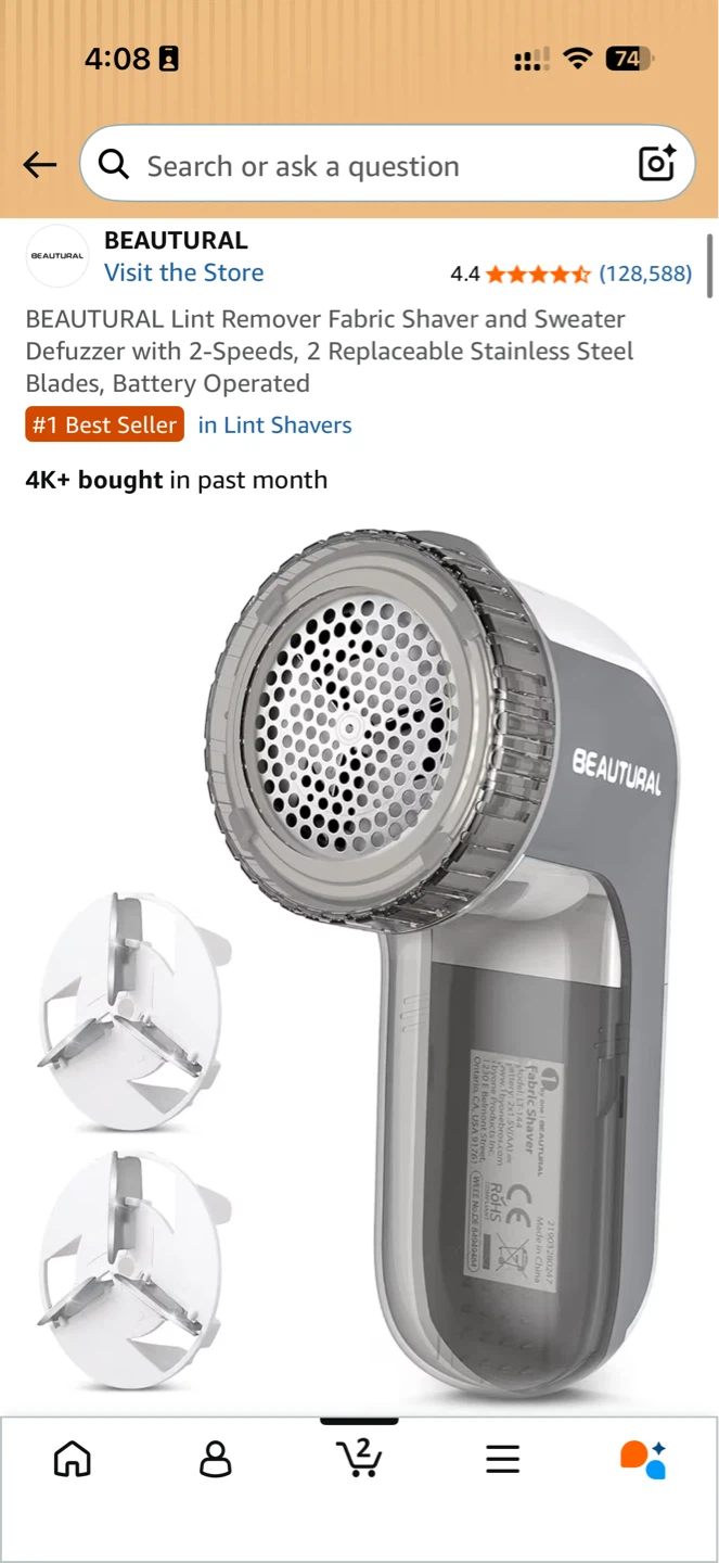 BEAUTURAL Lint Remover Fabric Shaver and Sweater Defuzzer
