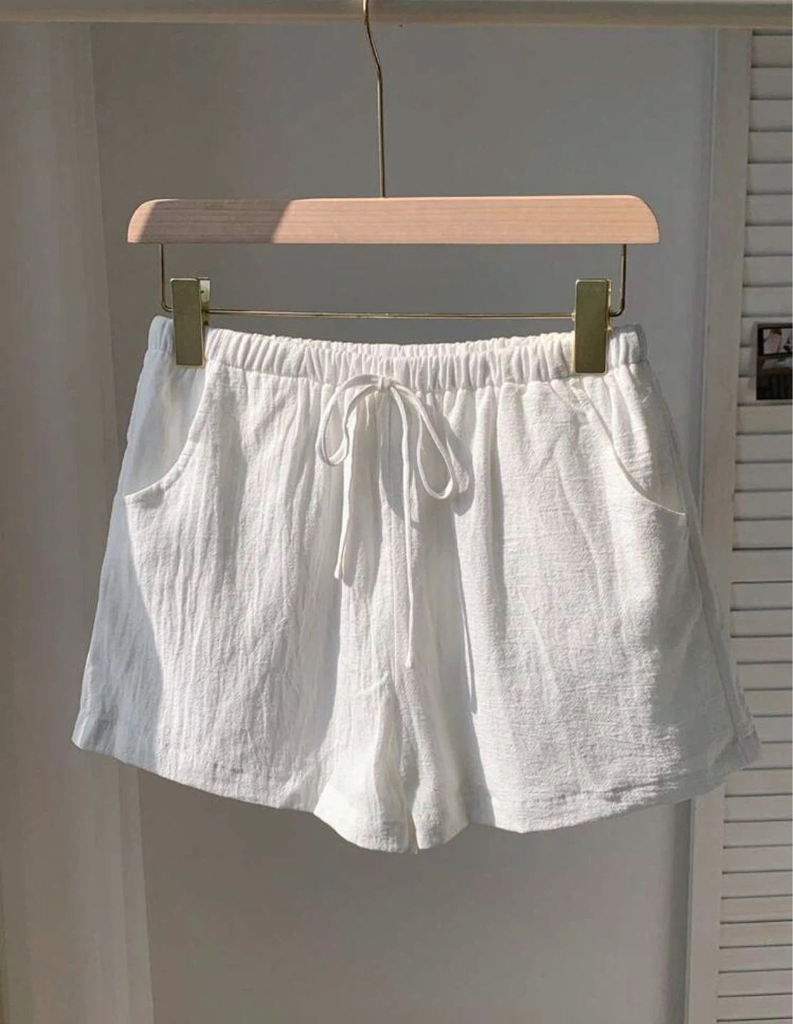 White 100% Cotton Shorts