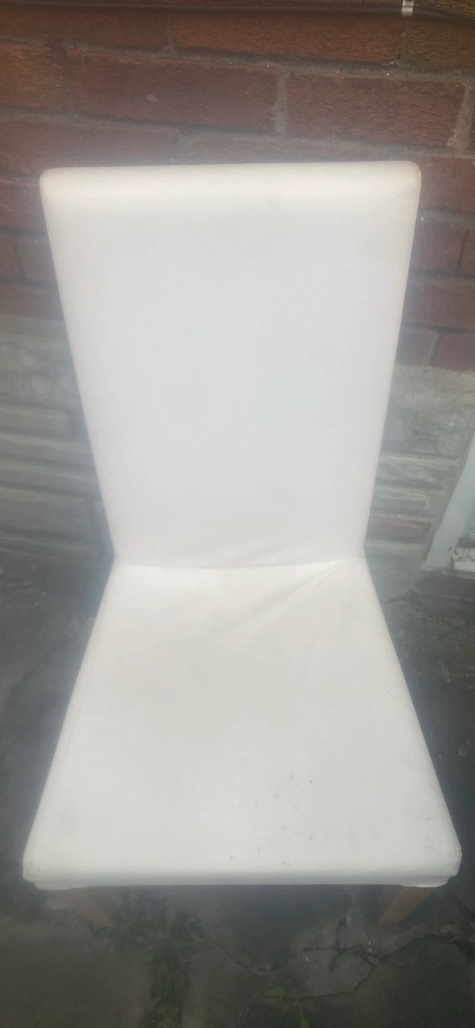 Two white dining chairs - photo 3