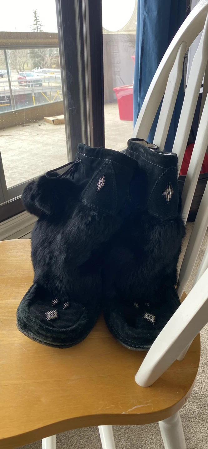 Black Suede and Fur Lined Boots