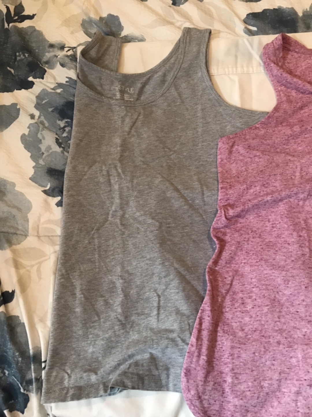 2  Tank Top - Pink & Grey (1X)
