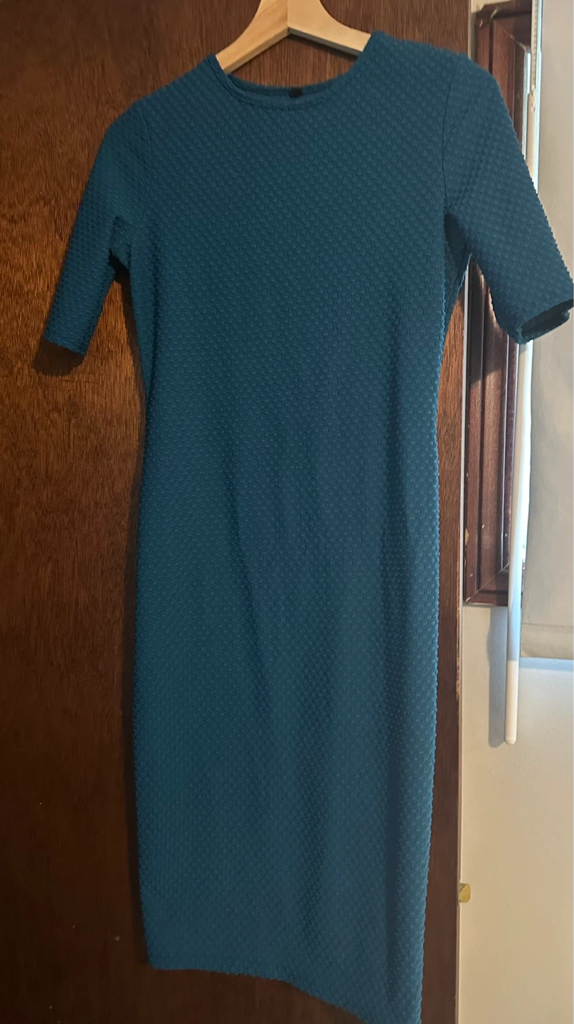 Teal Textured Midi Dress - photo 3