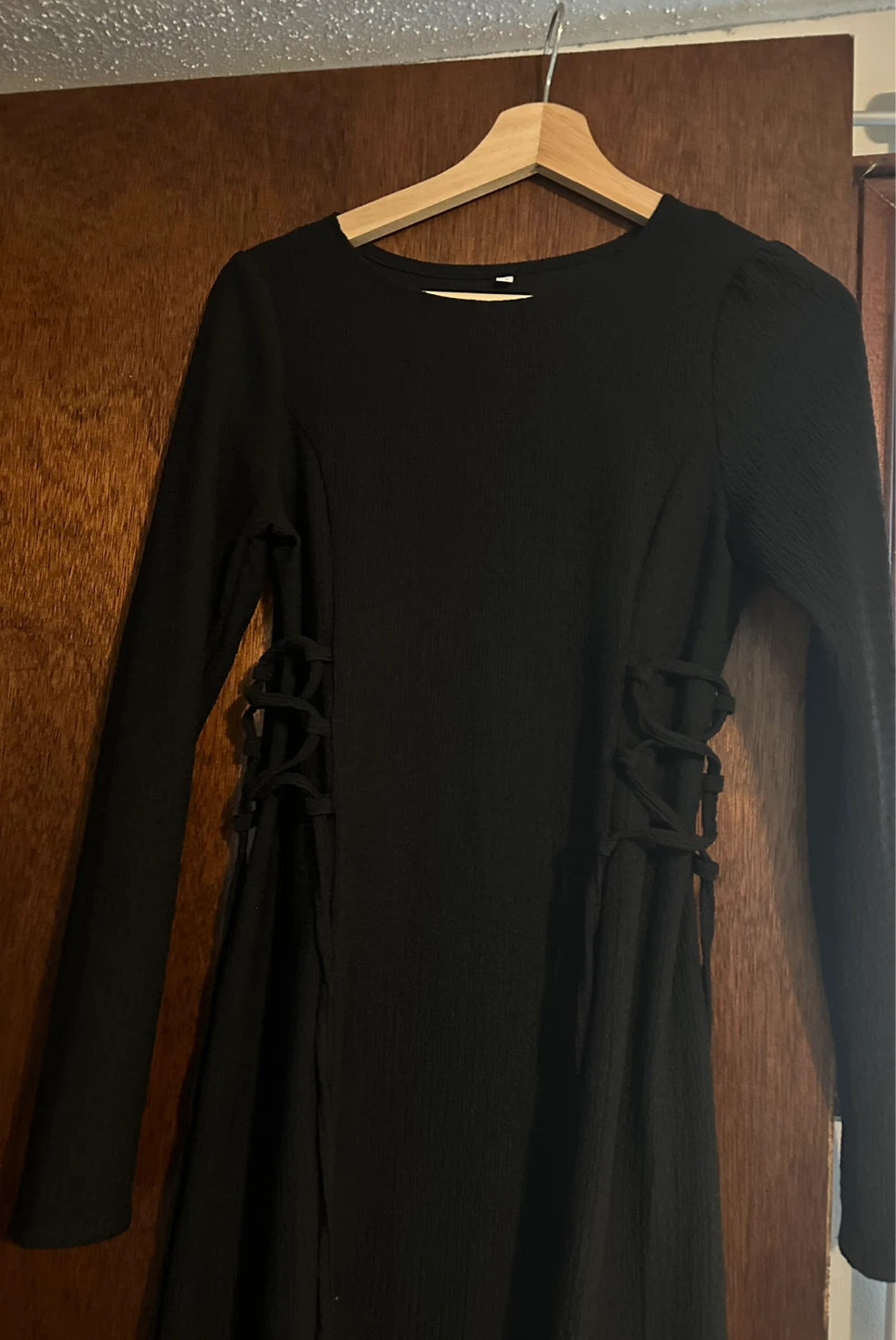Black Lace-Up Side Dress - photo 2