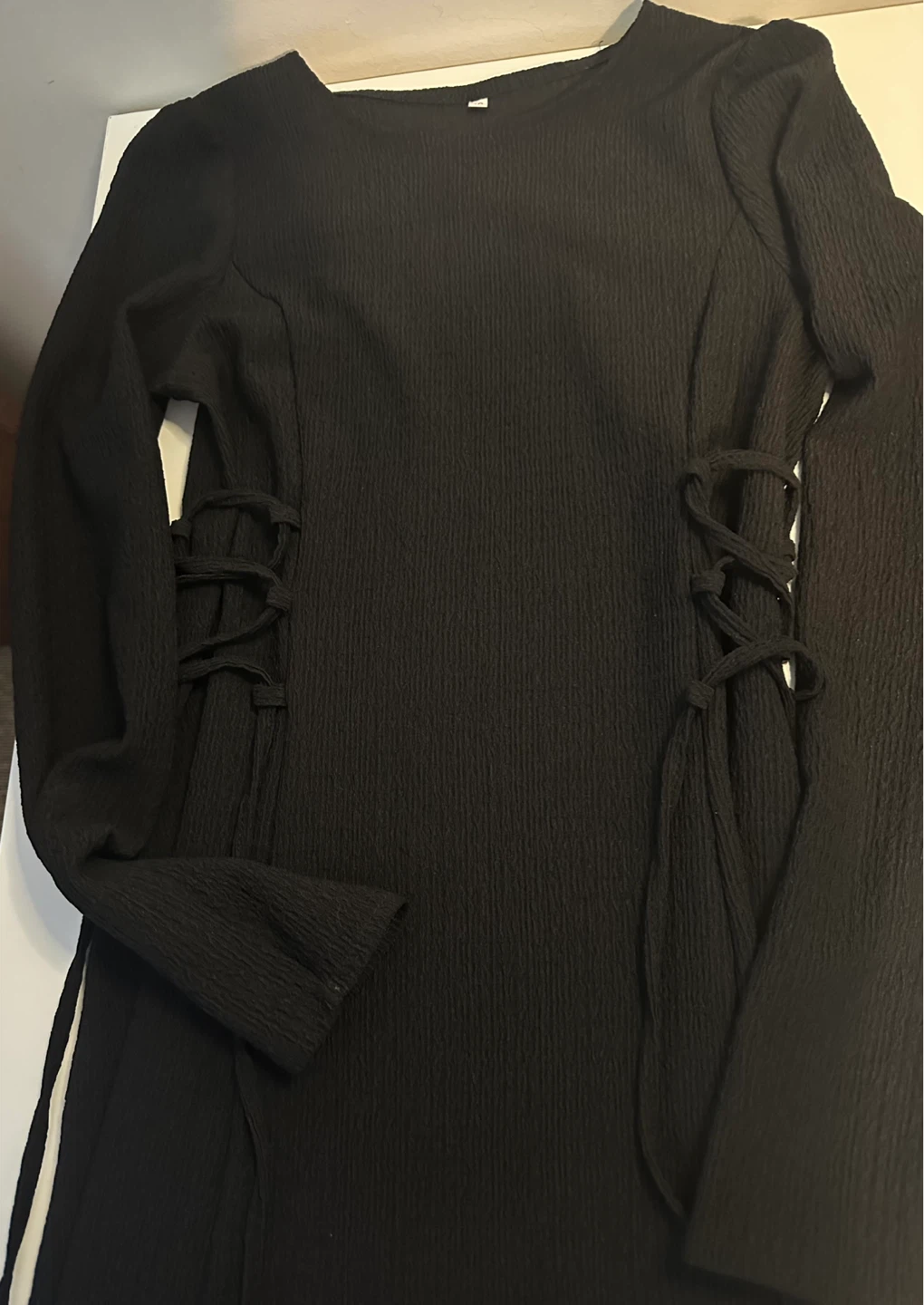 Black Lace-Up Side Dress - photo 3
