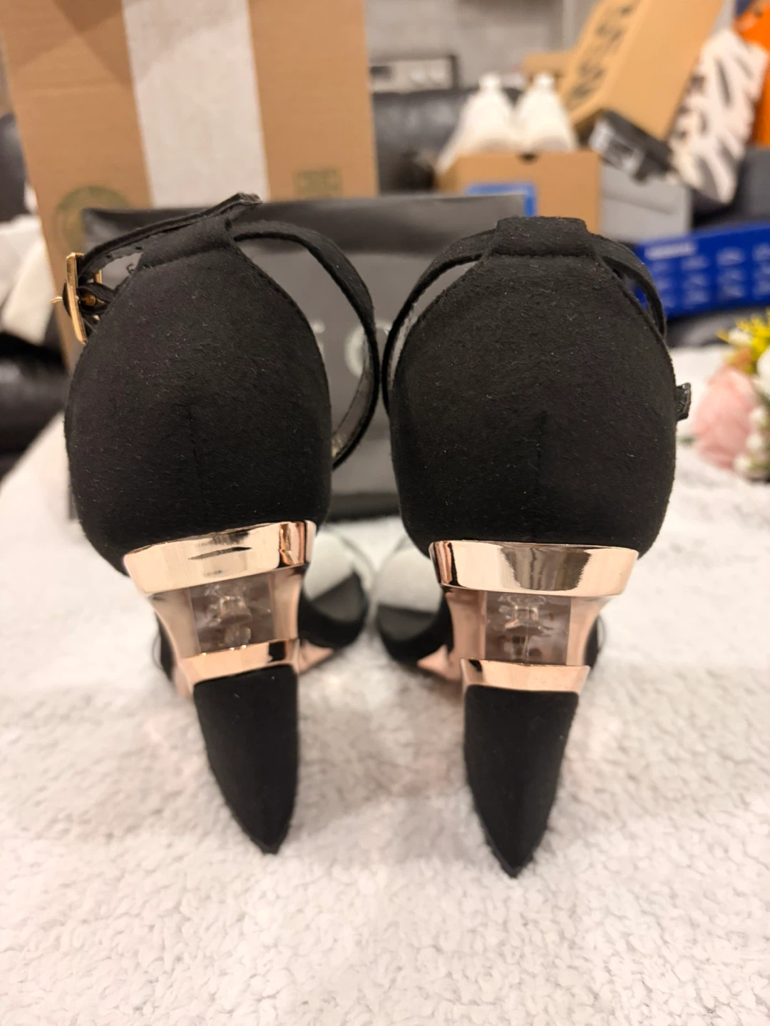 Black Heeled Sandals with Strap - photo 4