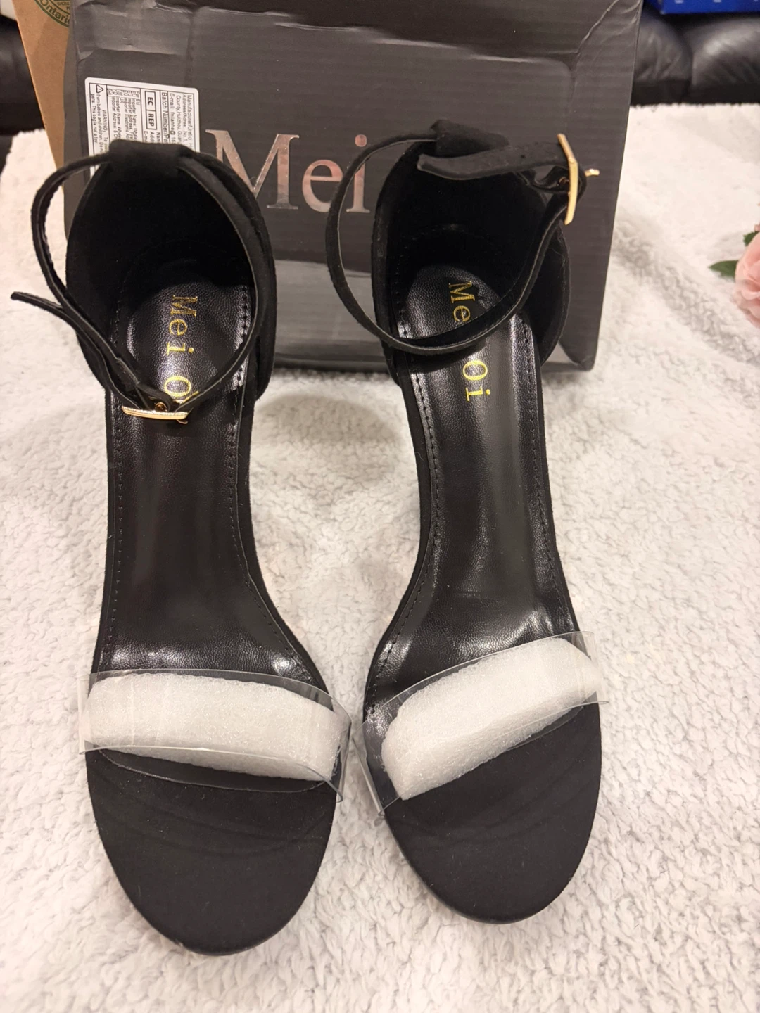 Black Heeled Sandals with Strap - photo 2