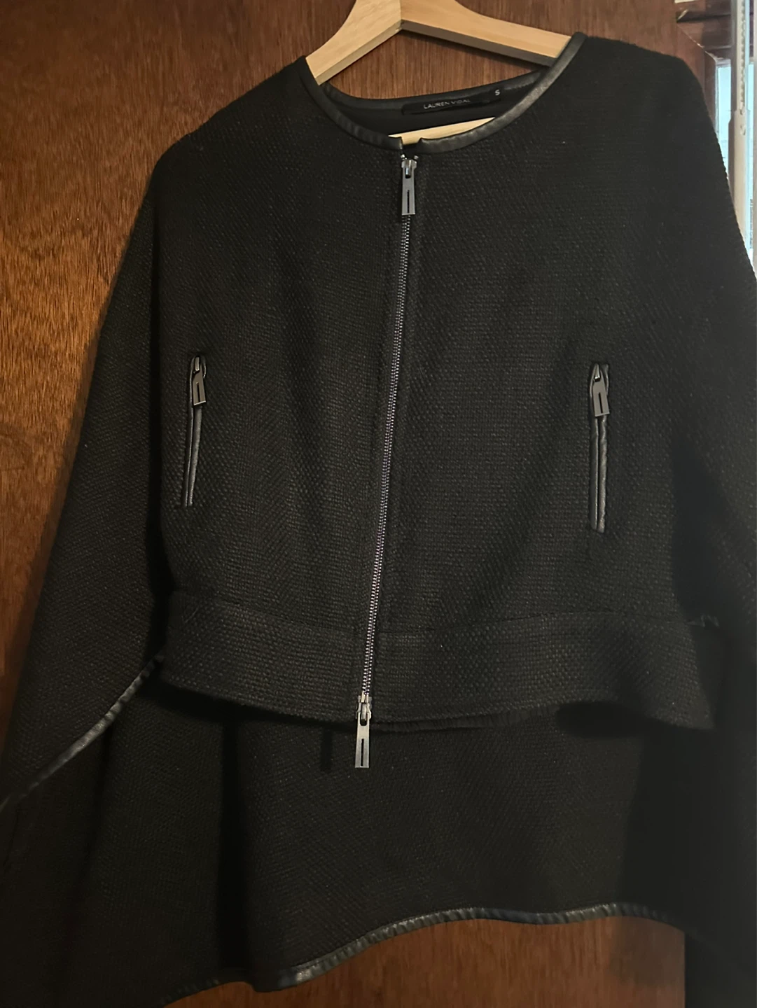 Lauren Vidal Black Zip-Up Cape