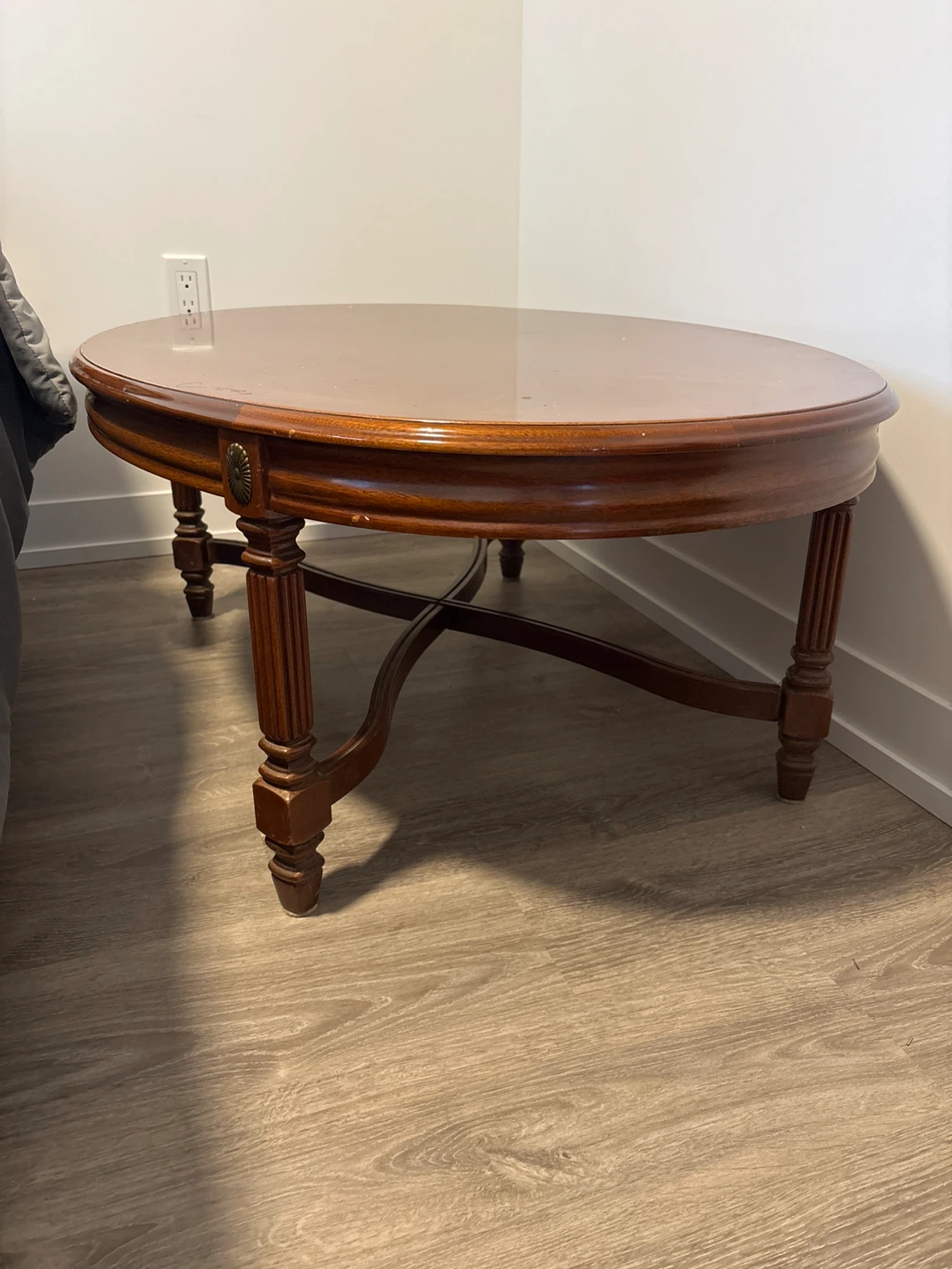 Oval Coffee Table - Dark Wood