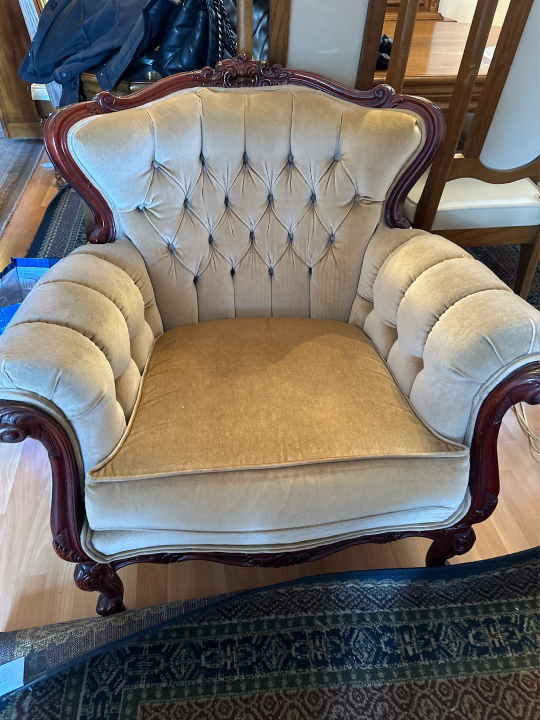 Vintage Tufted Armchair and Sofa Set - photo 2