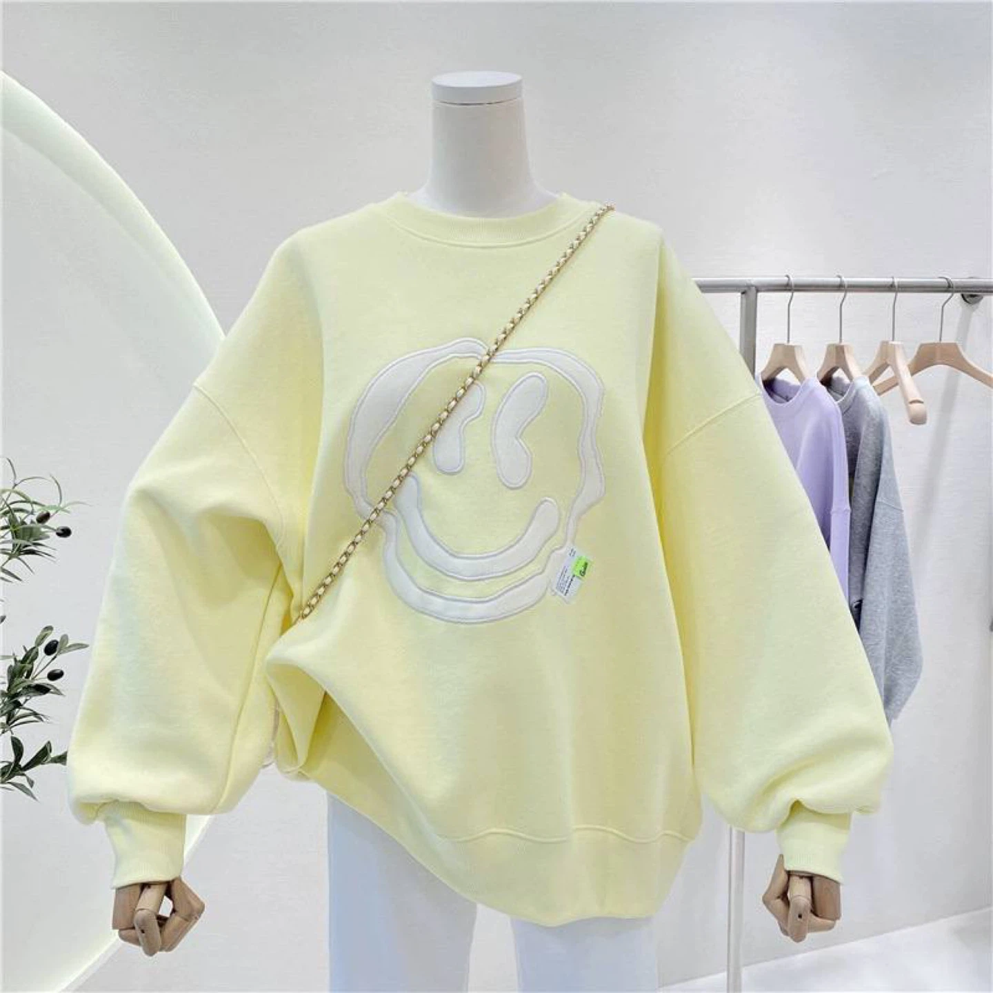 Yellow Smiley Face Sweatshirt - photo 2