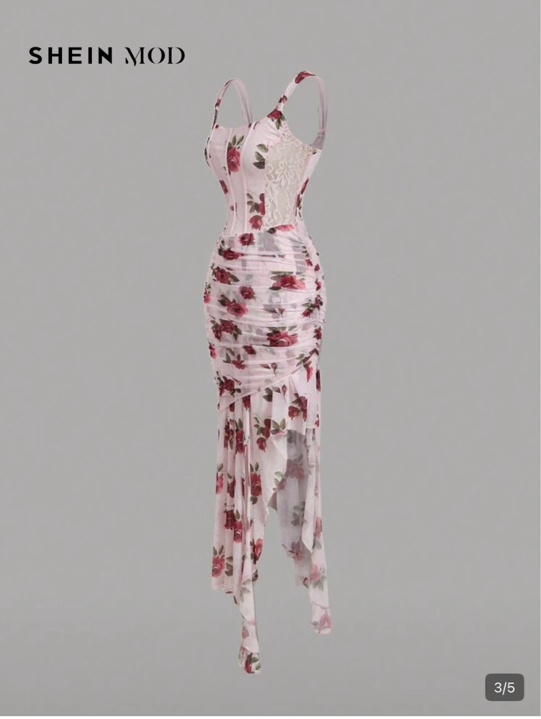 SHEIN MOD Floral Ruched Corset Dress - photo 3