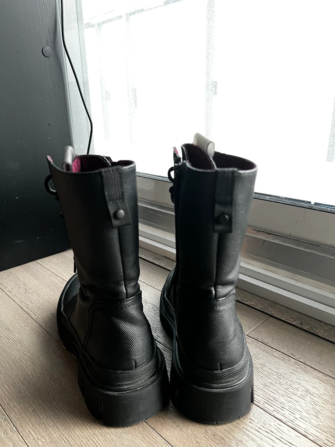 Black Lace-Up Combat Boots - photo 5
