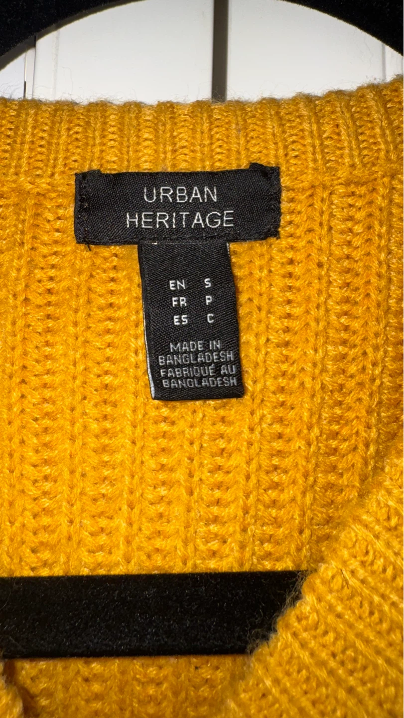 Urban Heritage Mustard Yellow & White Striped Sweater - photo 3