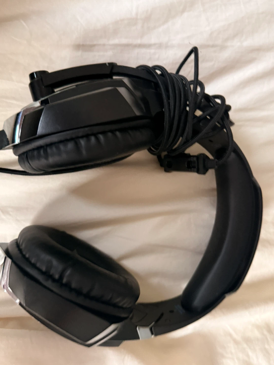 Black Gaming Headphones with Blue Accents